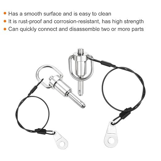 uxcell 1 Pcs Quick Release Pin, 1/4" x 0.6" (Dia. x L) Push-Button Ball Locking Pin, 304 Stainless Steel, Silver