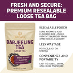 BREWIX, Darjeeling Tea Leaves from Hills of Himalayas (50+ Cups, 3.53oz/100g) | Pure Loose Leaf Darjeeling Black Tea | Long Leaf Grade | Straight From Source In India