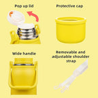 BJPKPK Insulated Thermos Water Bottle Double Wall with Handle and Lid 50oz Stainless Steel Water Bottles for Cold and Hot Beverages,Yellow