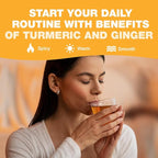 HANDPICK, Organic Turmeric Ginger Tea, 100 Eco-Conscious Tea Bags | Caffeine Free, Gluten Free, Non-GMO | 100% Pure Herbal Blend - Savory & Spicy