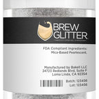 White BREW GLITTER Edible Glitter For Drinks, Cocktails, Beer, Garnish Glitter & Beverages | KOSHER & HALAL Certified | 100% Edible & Food Grade | Vegan, Gluten, Nut Free (25g, White)