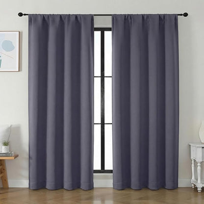Simplebrand Ava Greyish Purple Blackout Curtains by Simplebrand