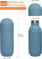 asobu Orb Stainless Steel Double Wall Insulated Travel Water Bottle – Lid Doubles as a Cup 14 Ounce (Blue)…