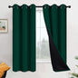 Yakamok Dark Green 100% Blackout Curtains 63 Inches Long 42" Wide 2 Panels | by Yakamok