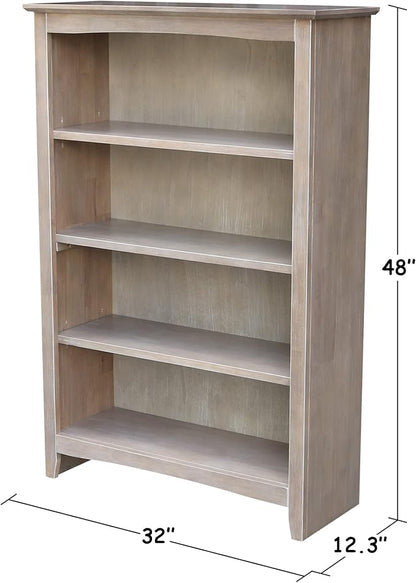 Shaker Solid Wood Bookcase, Washed Gray Taupe - Image 3