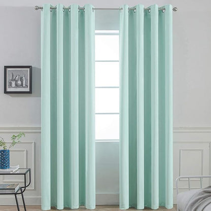 Yakamok Room Darkening Curtains 52x84 inch Length Aqua-Living Room | 2 panels by Yakamok