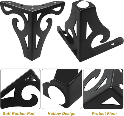 Piutouyar 4 Inch Hollow Out Furniture Legs Set of 4, Modern Triangle Couch Feet - Image 4