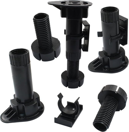 Jiozermi 4 Pack Black Plastic Cabinet Legs, Adjustable Furniture Feet - Image 3