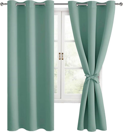 Blackout Curtains for Bedroom, Sage Green, 42 x 72 Inch, 2 Panels | Noise - Image 8