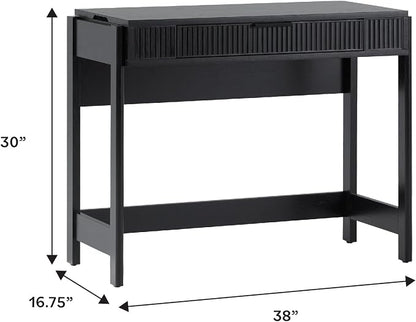 Walker Edison Transitional Style Furniture, Reeded Detail, Lift-Top Desk - Image 3