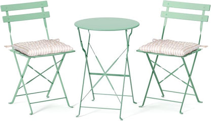 VINGLI Outdoor Folding Bistro Table and Chairs Set of 2, 3-Piece Bistro Set by VINGLI