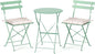 VINGLI Outdoor Folding Bistro Table and Chairs Set of 2, 3-Piece Bistro Set by VINGLI
