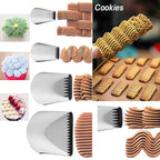 Half Row Braided Flower Piping Tips Set, BasketweavePiping Tip Set, Stainless Steel Piping Nozzles Kit, Braided DecoratingTube Set, for Pastry Cupcakes Cakes Cookies Decorating (6 Pcs)