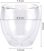 ComSaf 8oz Glass Coffee Mugs Set of 4, Double Walled Insulated Thermal Mugs for Latte Cappuccino Cocoa Milk Cafe Juice Tea, Clear Espresso Cups Set Glassware Gift for Christmas Birthday