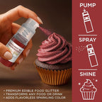 Bakell - Burgundy Red Tinker Dust (4g, 1x Mini Spray Pump) Edible Glitter for Food, Desserts, and Beverages!