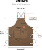 Lisianthus 2 Pack Adjustable Bib Aprons for Women with Pockets, Men's Kitchen Cooking Apron