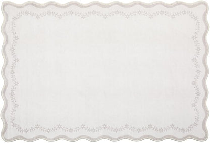 GarveeHome Scalloped Entryway Rug 2x3 Beige Washable Front Door Entry Rug | - Image 8