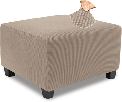 NeColorLife Stretch Ottoman Cover Square Soft Knitted Jacquard Washable Thick by NeColorLife