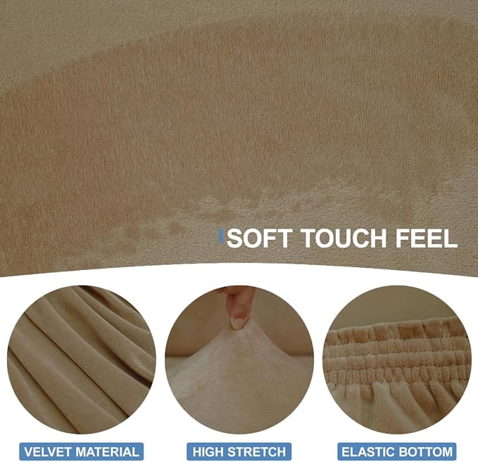 CUCRAF T Cushion Sofa Cover 4 Piece Slipcovers, Soft Thick Velvet Couch Cover - Image 3