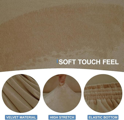 CUCRAF T Cushion Sofa Cover 4 Piece Slipcovers, Soft Thick Velvet Couch Cover - Image 3