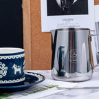 Milk Frothing Pitcher 12oz, Espresso Steaming Pitchers 350ml, Frother cup, Coffee Cappuccino Latte Art,304 Stainless Steel Jug with Decorating Art Pen