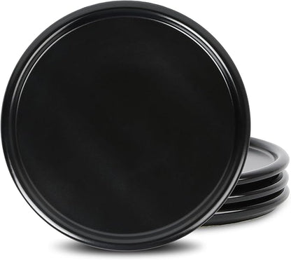 Stone Lain Eden 4-Piece Salad Plate Set Stoneware, Black