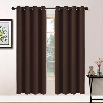 Yakamok Room Darkening Curtains 52x72 inch Long Chocolate Brown-Living Room | 2 by Yakamok
