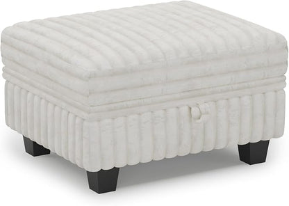 Belffin Corduroy Fabric Ottoman - Image 9