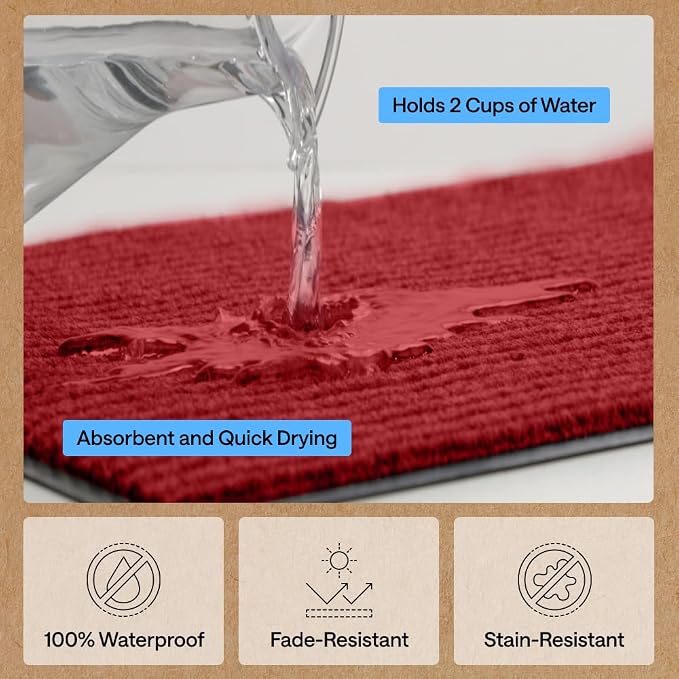 GORILLA GRIP Waterproof Traffic Guard Door Mat, 2 Pack, Indoor Outdoor Heavy - Image 5