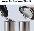 Automatic Electric Can Opener for Seniors for Kitchen:Anyone can Hands Free,One Touch Opener,Durable Blades,Rechargeable, Smooth Edge, Lightweight Small Size, Black