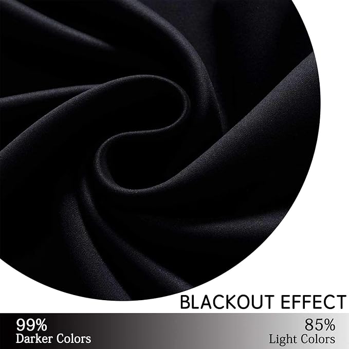 Yakamok Room Darkening Curtains 42x63 inch Length Black-Living Room | 2 panels - Image 6