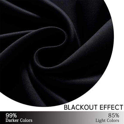 Yakamok Room Darkening Curtains 42x84 inch Length Black-Living Room | 2 panels - Image 6