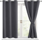 Blackout Curtains for Bedroom, Dark Grey, 42 x 54 Inch, 2 Panels | Thermal by Hiasan