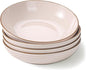 famiware Jupiter Pasta Bowls, 30 OZ Large Salad Bowls Set of 4, Microwave and Dishwasher Safe, Sturdy and Stackable, Serving Bowls for Kitchen, Light Pink