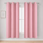 Pink Thermal Blackout Curtains/42 x 72 Inch/Set of 2 Panels Room Darkening by Lemomo