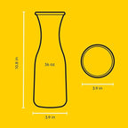 JoyJolt Glass Carafe with Lid, Set of 3 – 1 Liter Glass Pitcher for Mimosa Bar, Water, Iced Tea, Juice, Wine, Lemonade, Milk – Dishwasher Safe Beverage Drink Dispensers for Brunch, Parties