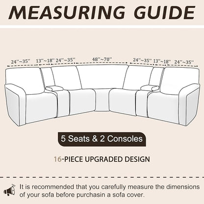 Arfntevss Sectional Recliner Couch Covers Velvet Washable Corner Sectional Sofa - Image 2
