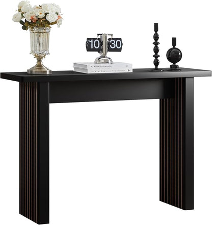 AVZEAR Mid Century Narrow Entryway Console Table, 43.3" Fluted Wood Couch Table - Image 9