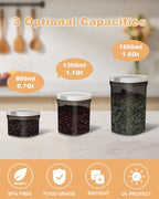 Airtight Food Storage Container with Scoop, 1.6 Qt Durable Plastic Pantry Kitchen Canister for Flour, Sugar, Coffee, Includes Scoop and Lid, BPA-Free, Stackable, Easy-Clean