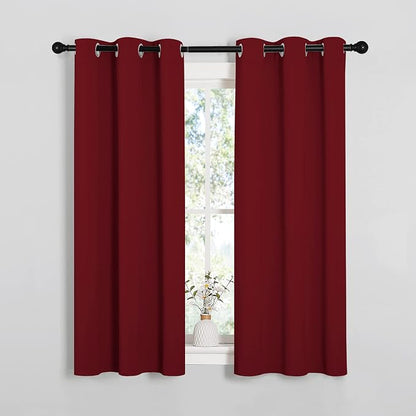 NICETOWN Christmas Burgundy Bedroom Curtains Blackout Draperies, Decorations - Image 2