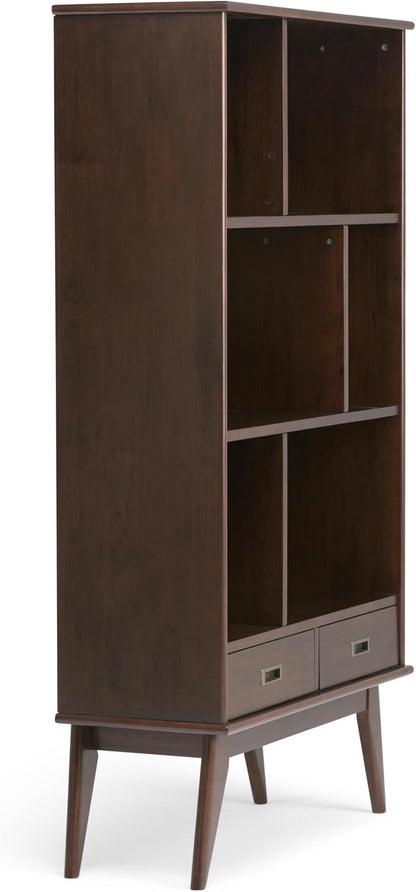 SIMPLIHOME Draper 35 inch Mid-Century Modern Bookcase and Storage Unit in - Image 10