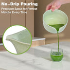 Matcha Whisk Set, Ceramic Matcha Bowl with Spout, Matcha Whisk, Chasen Holder, Powder Sifter, Bamboo Scoop, Complete Tea Making Kit for Matcha Lovers, Unique Gifts for Women Men Christmas