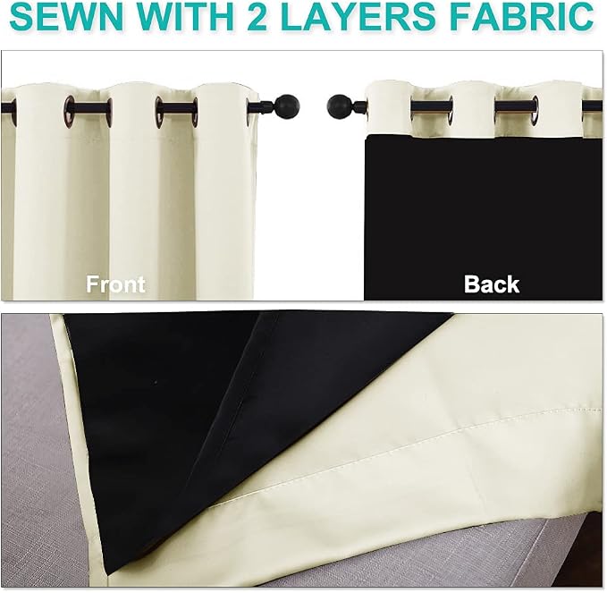 NICETOWN Thermal Insulated 100% Blackout Curtains, Noise Reducing Performance - Image 5