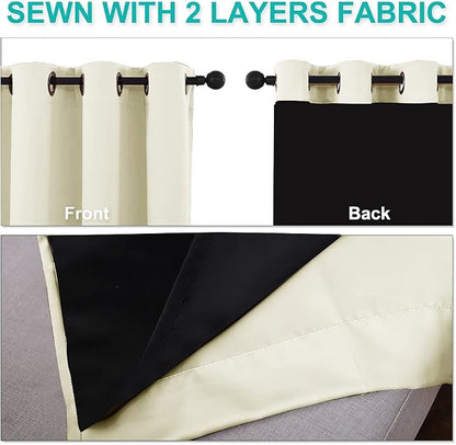 NICETOWN Thermal Insulated 100% Blackout Curtains, Noise Reducing Performance - Image 5