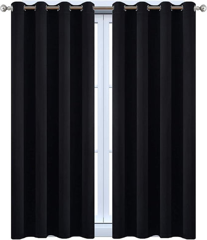 Yakamok Room Darkening Curtains 52x45 inch Length Black-Living Room | 2 panels - Image 9