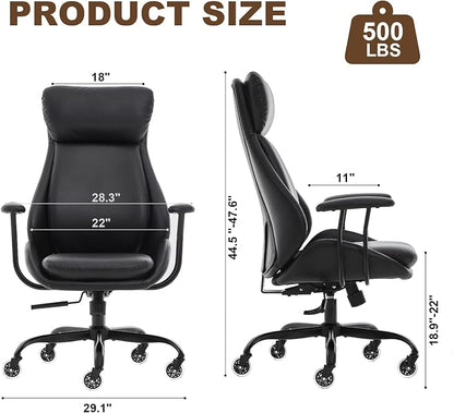 E-Motie Office Chair, Leather Desk Chair - Image 2