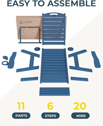 Ciokea Outdoor Chaise Lounge Chair Set of 2, Patio Lounge Chairs - Image 7