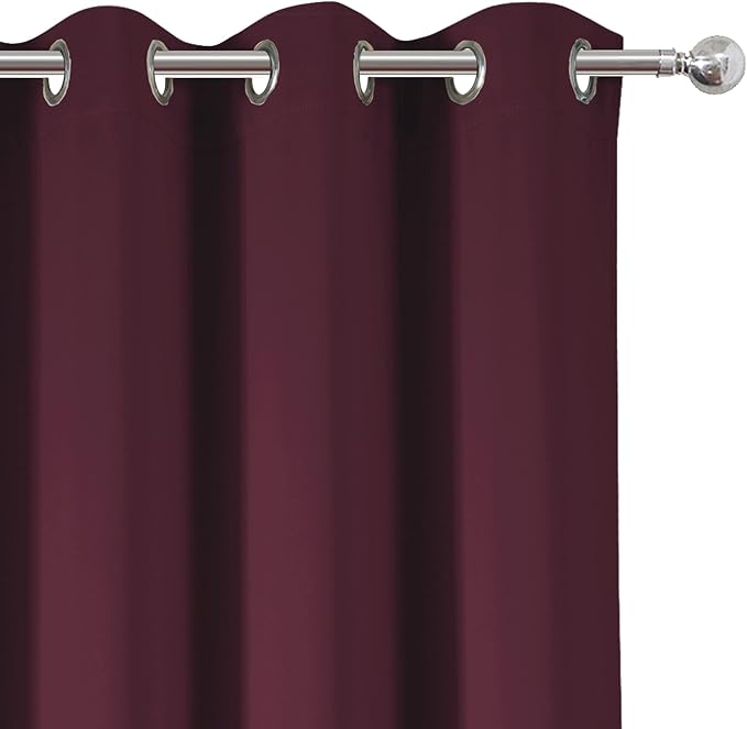 Burgundy Red Thermal Blackout Curtains/38 x 84 Inch/Set of 2 Panels Room - Image 7
