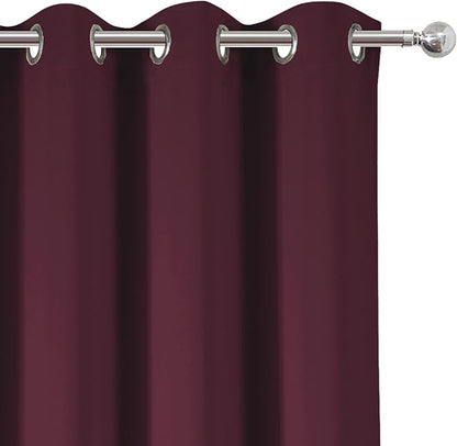 Burgundy Red Thermal Blackout Curtains/38 x 84 Inch/Set of 2 Panels Room - Image 7