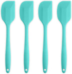 Silicone Spatula 4-piece Set, Heat-Resistant Non-stick Rubber Spatulas with Stainless Steel Core, Light Blue